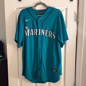 Nike Mens Teal Mariners Griffey Button-Up Jersey
